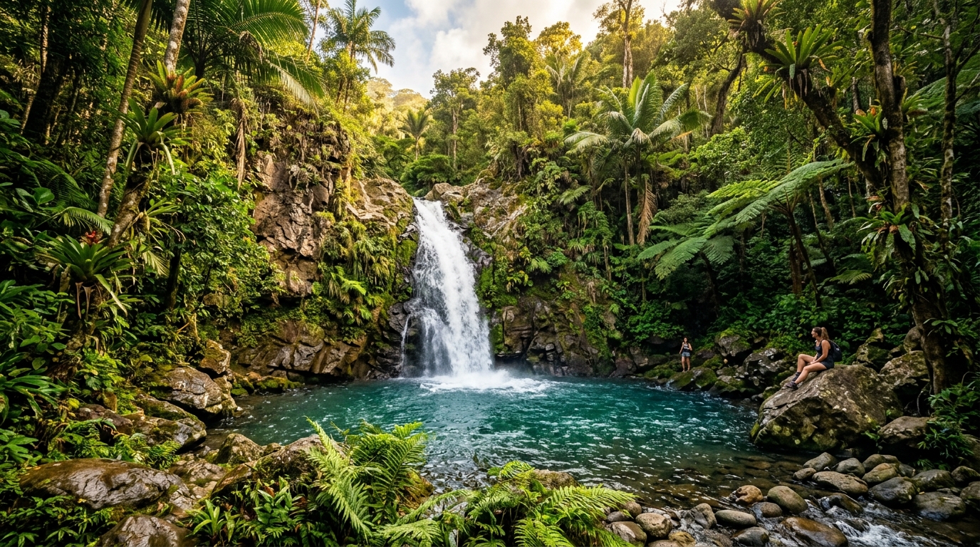 Caribbean Mountain Sanctuary with Pristine Waterfall & Stream